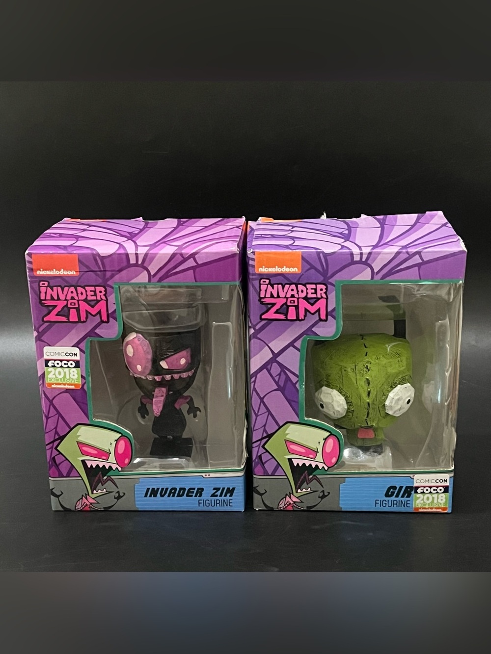 Lot of 2 Foco 2018 SDCC Exclusive Invader Zim Nickelodeon Zin & Gir Figure